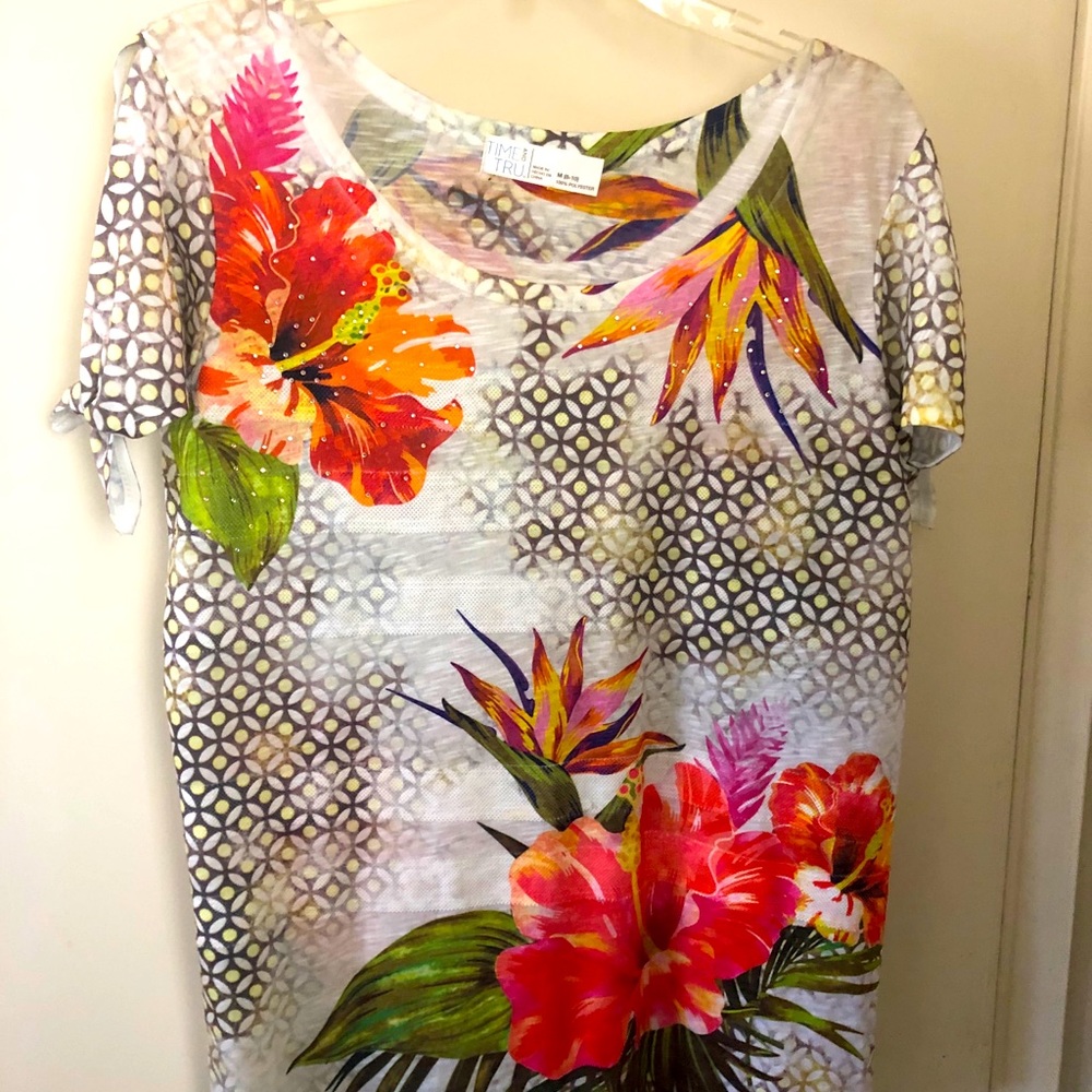 Hawaiian flower blouse